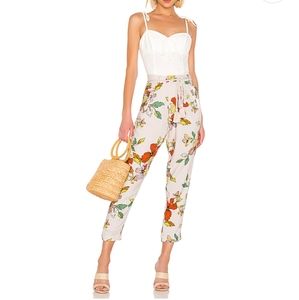 House of Harlow 1960 Misha pant ivory floral M